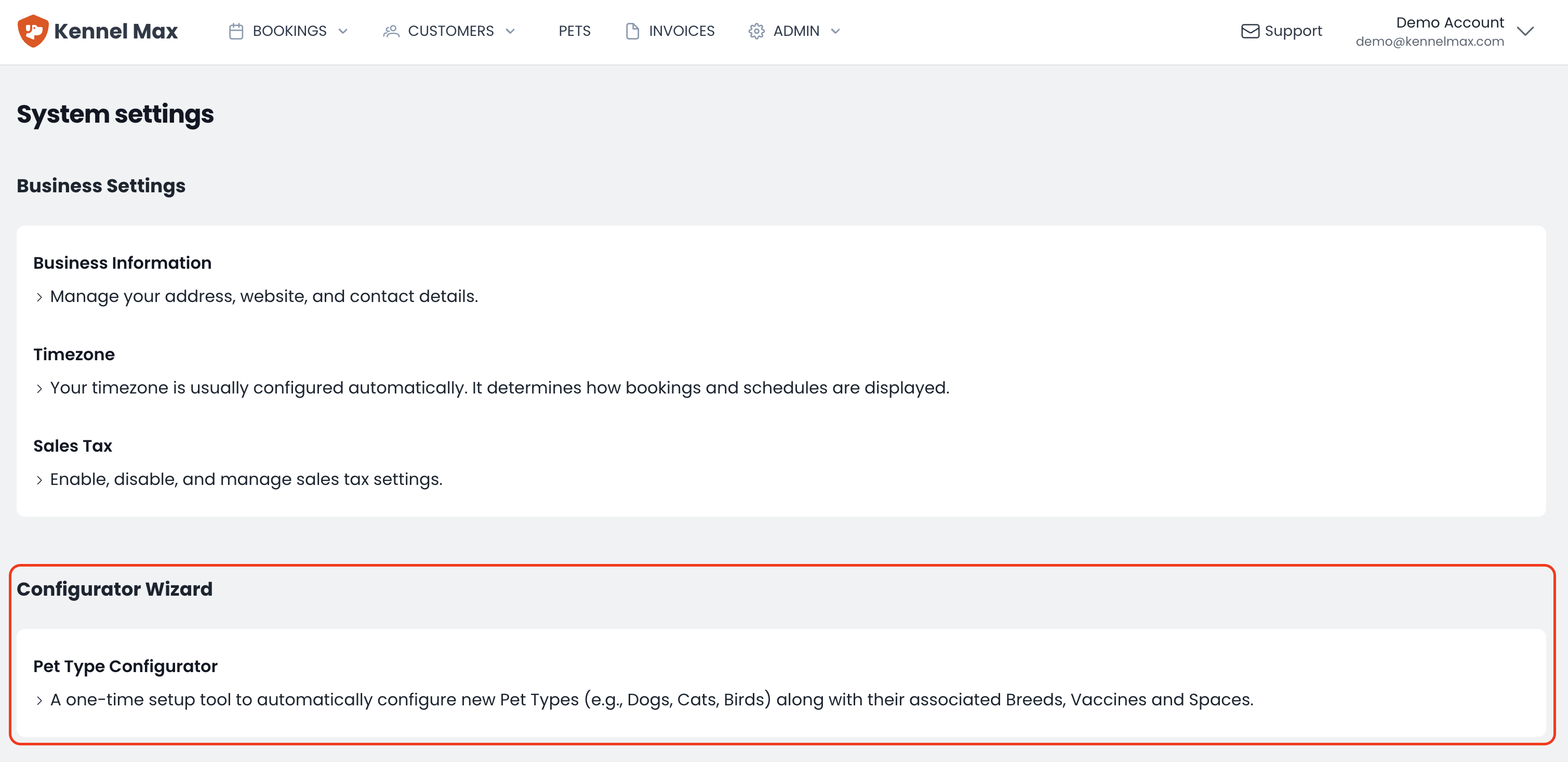 Pet Types - One-Click Configurator